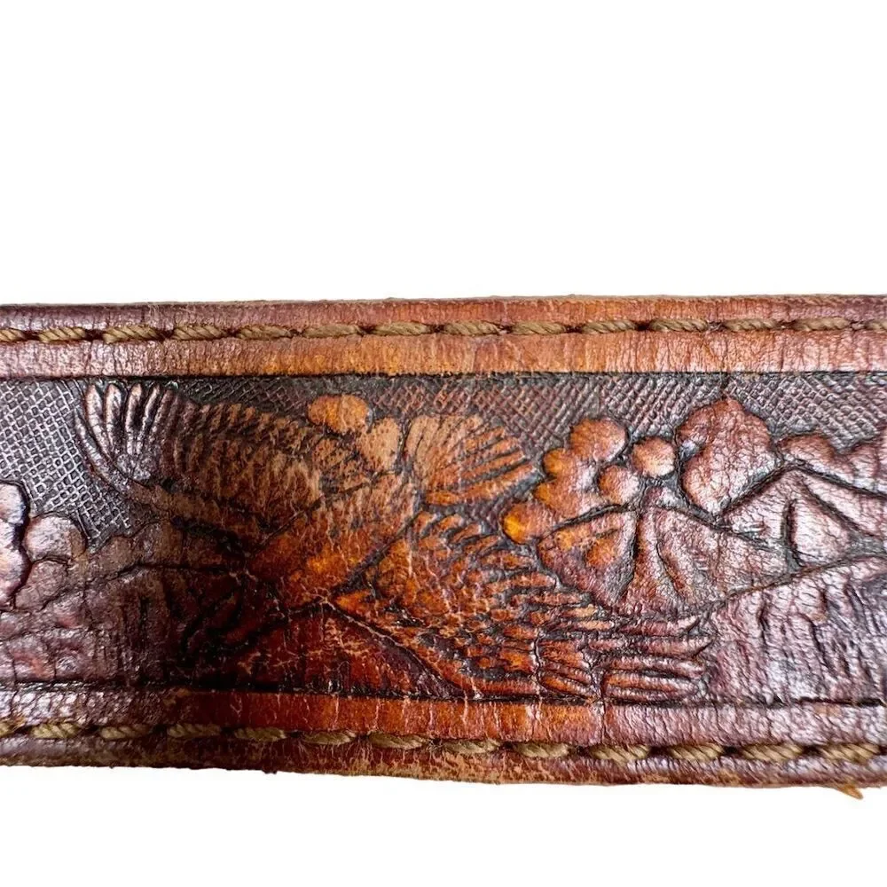 Vintage Brown Leather Belt Size Personalized 